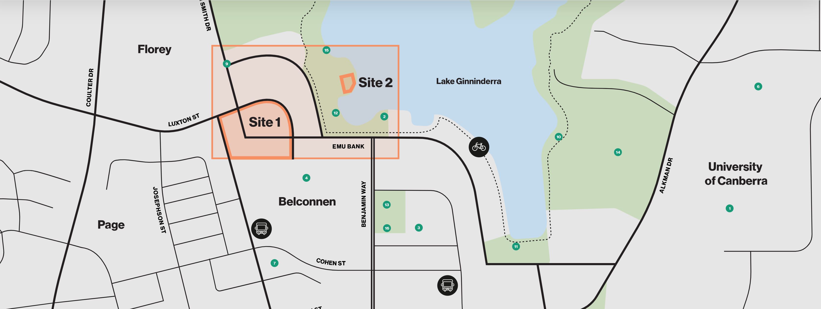 Belconnen Lakeshore Sites